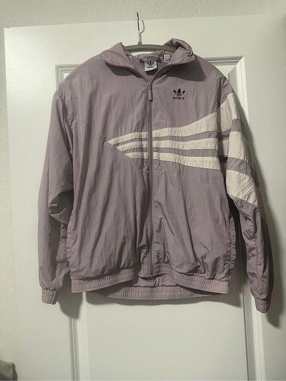 adidas Lock Up Track Top Color Block Purple & White Medium